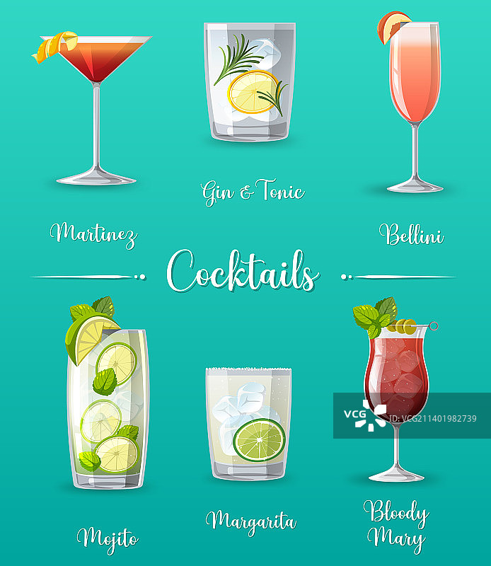 鸡尾酒菜单海报设计图片素材