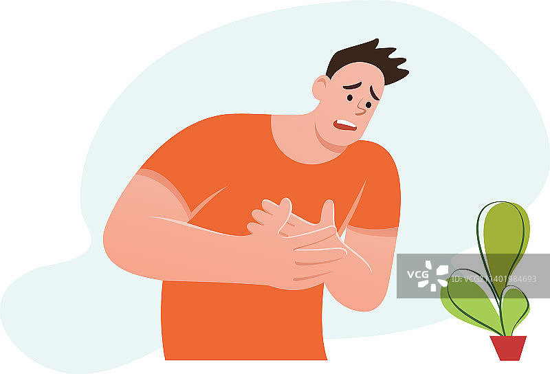 胸口疼痛的男人图片素材