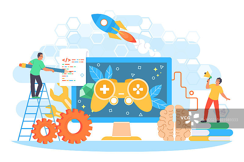 游戏开发者团队从事数字设计图片素材