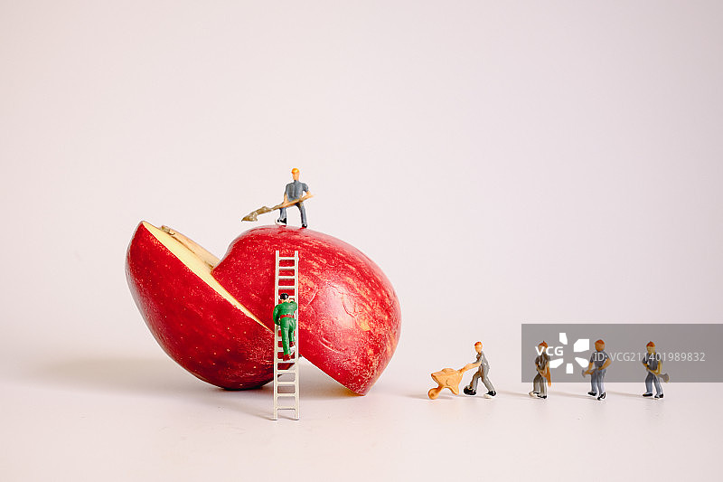 微缩创意 生产苹果 健康 生活方式 水果 果实图片素材