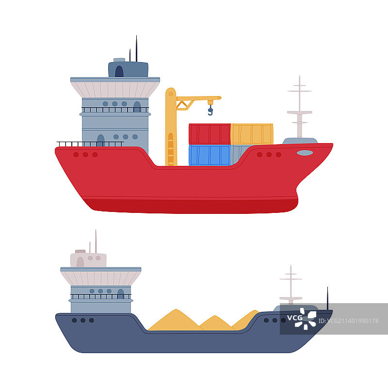 货船侧视图水上运输图片素材
