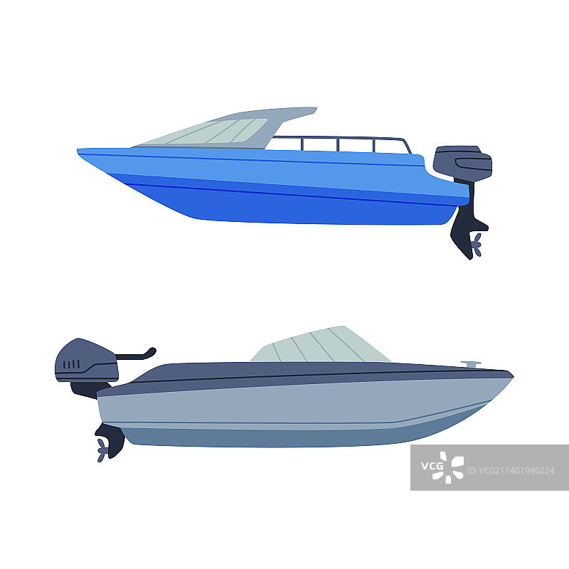 水上交通工具侧视图：摩托艇图片素材