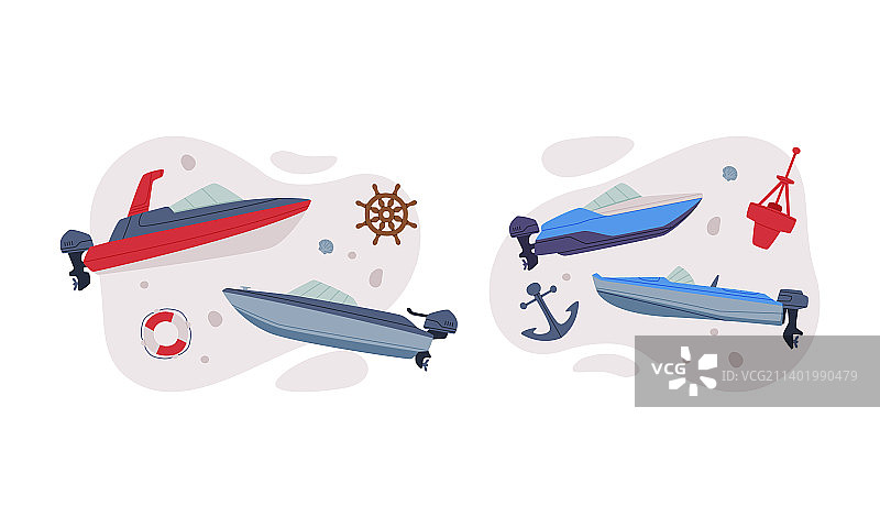 海上交通工具：现代摩托艇图片素材