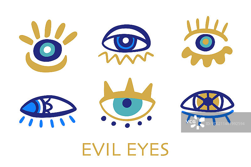 手绘的邪恶之眼元素图片素材