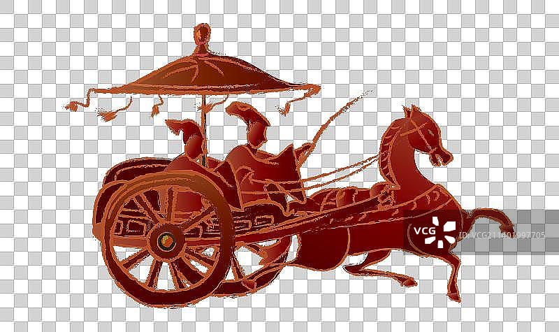 中国古代战国时期的马车图片图片素材