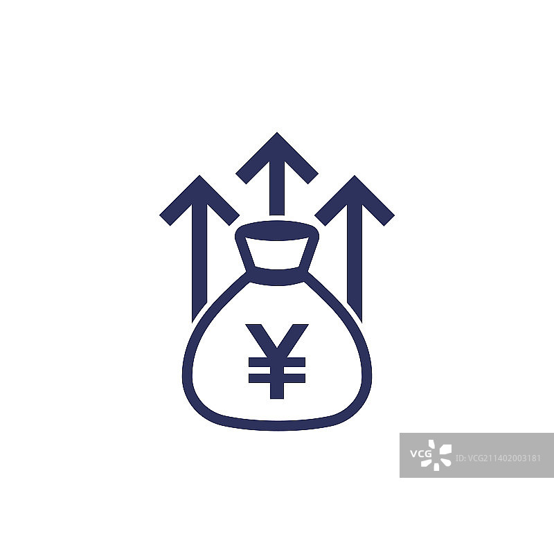 人民币财富增长图标图片素材