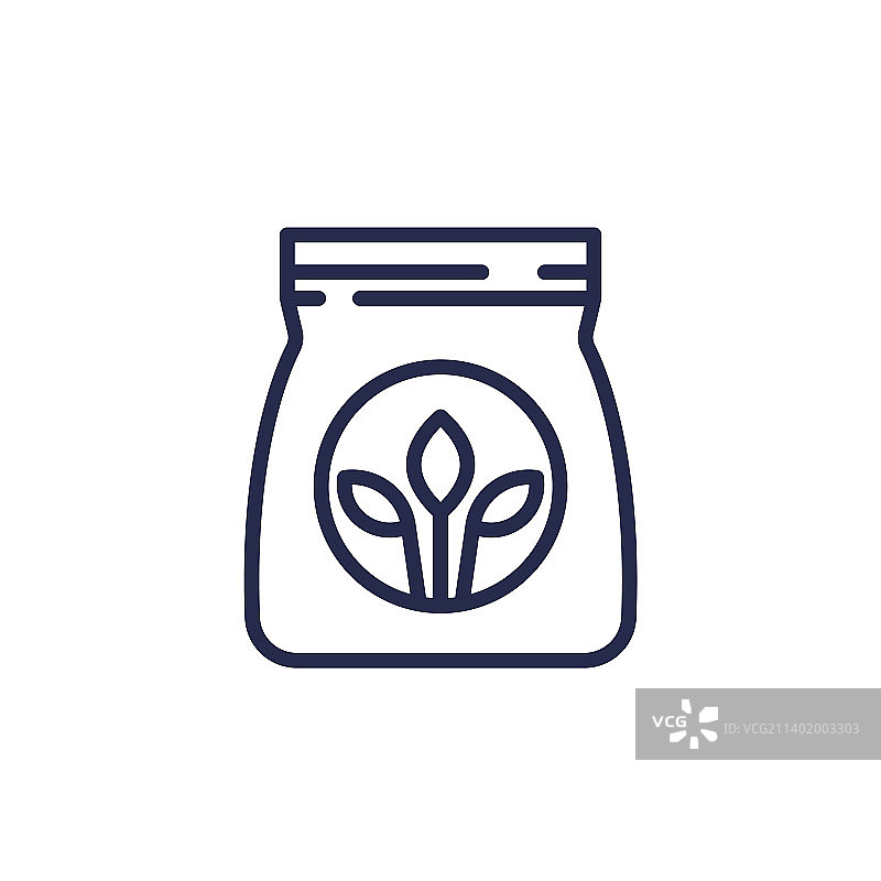 袋装肥料线性图标图片素材