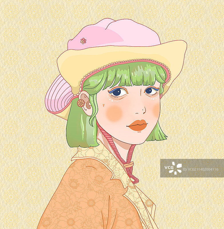 回眸少女图片素材