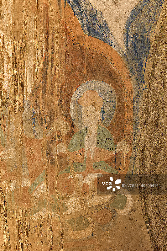 中国西藏阿里札达县古格王朝遗址的古代壁画图片素材