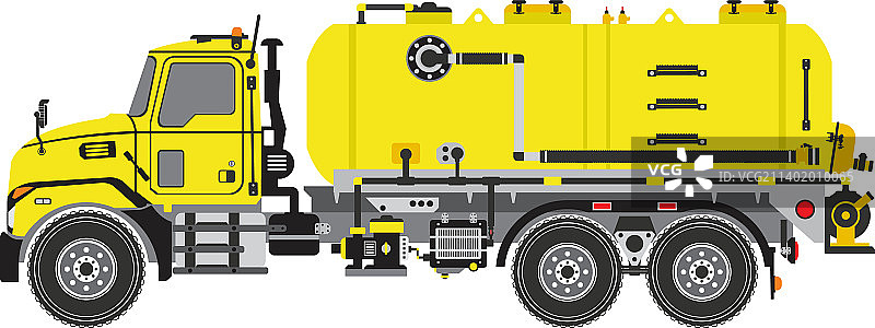 黄色化粪车侧视图图片素材