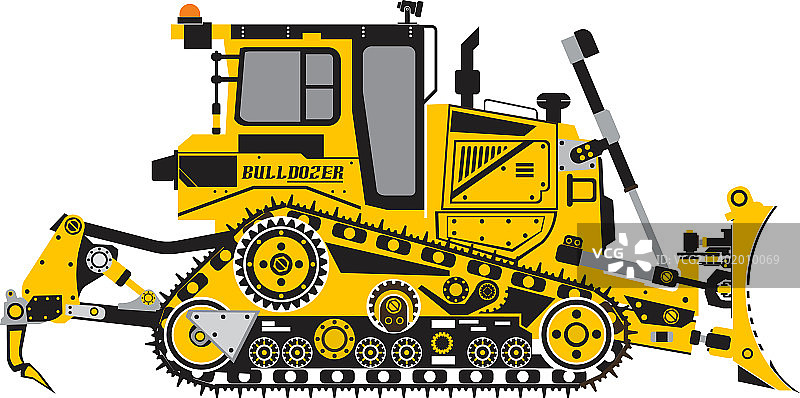 带拖拉机驱动装置的推土机图片素材