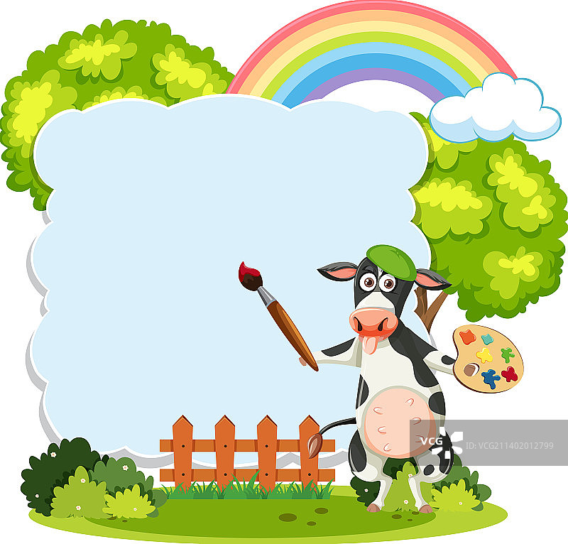 带有卡通人物的空白板模板图片素材