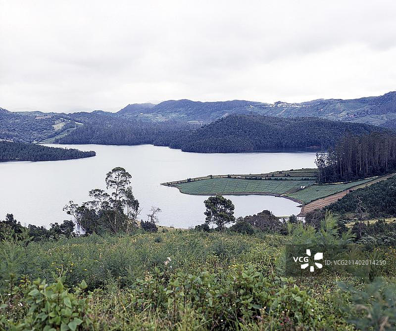 印度尼尔吉里斯戈韦尔纳尔肖拉与派卡拉湖图片素材