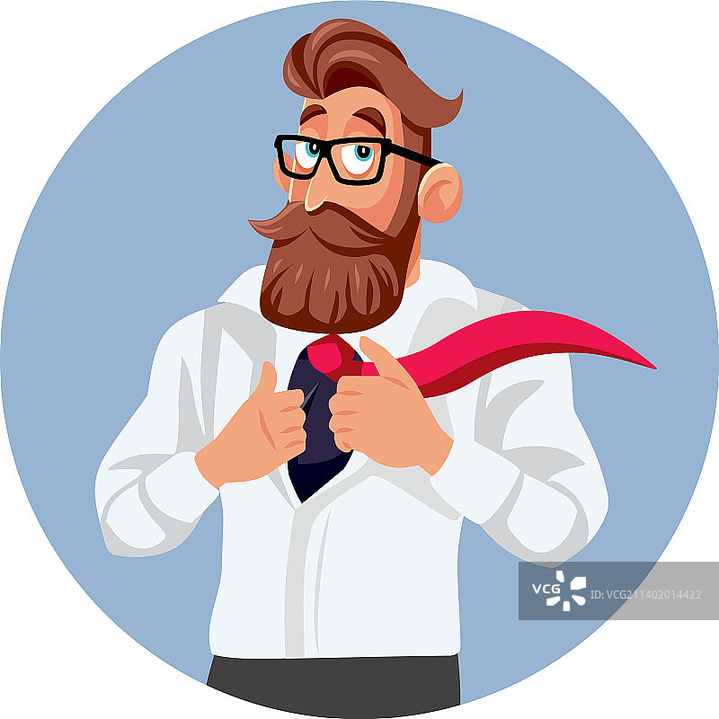 展示超级英雄形象的健壮商人图片素材