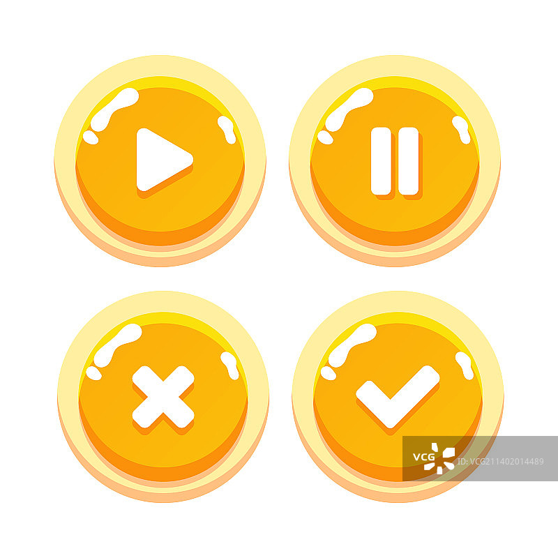游戏和App玻璃游戏UI按钮大合集图片素材