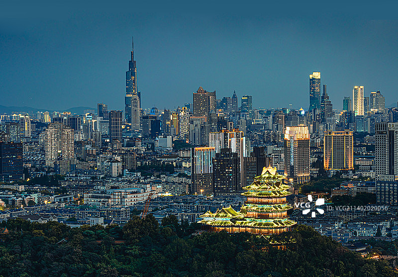 中秋，拍摄南京阅江楼夜景，鉴古观今图片素材