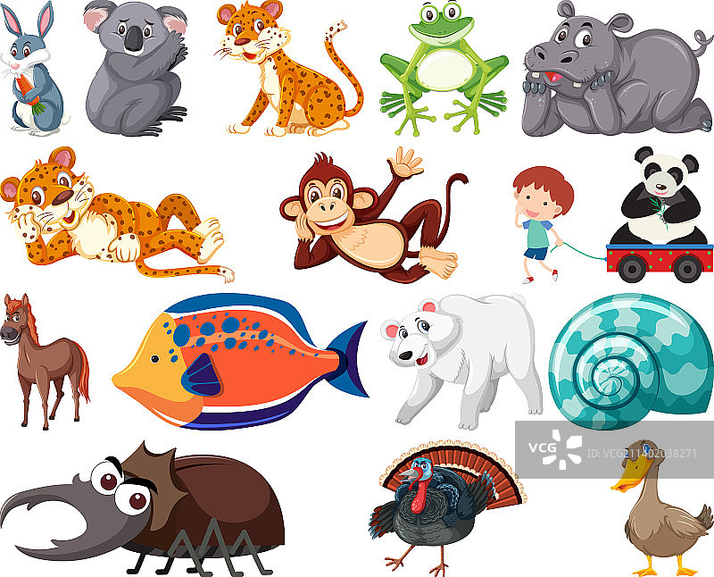 各种卡通动物合集图片素材