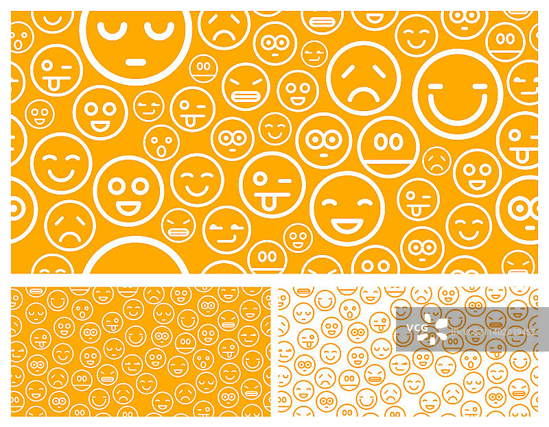 表情符号笑脸无缝背景集图片素材