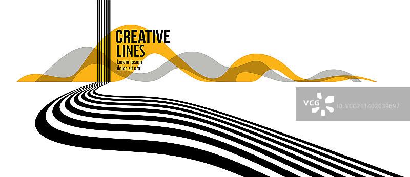 3D视角抽象未来线条图片素材