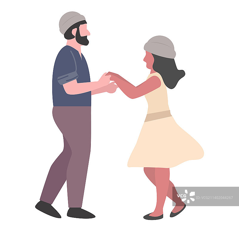 快乐的男人和女人做动作图片素材