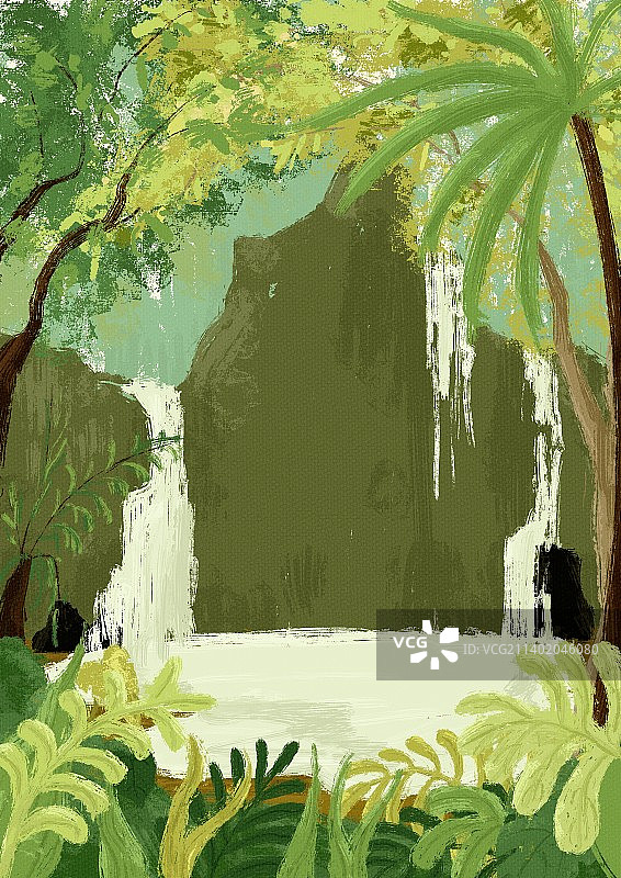 森林泉水图片素材