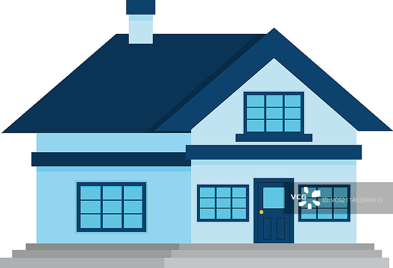 蓝色房子图标图片素材