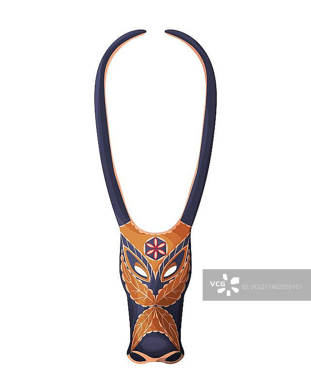 撒丁岛传统Boe面具矢量图图片素材