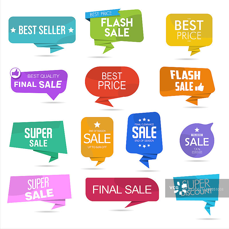 现代彩色促销banner和标签图片素材