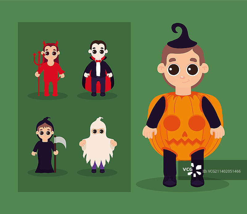 万圣节人物图标合集图片素材