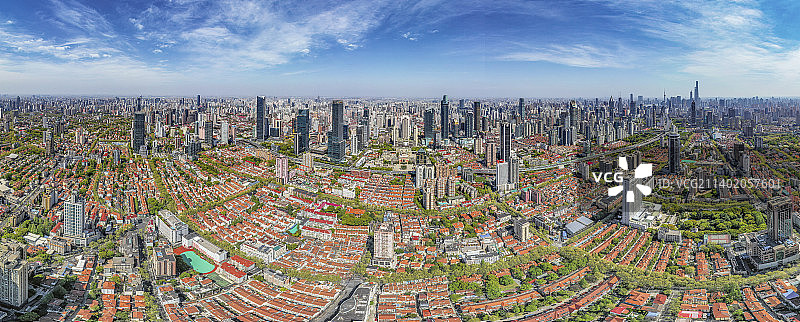 鸟瞰上海中心城区（延安高架）图片素材