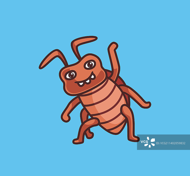 可爱的蟑螂打招呼图片素材