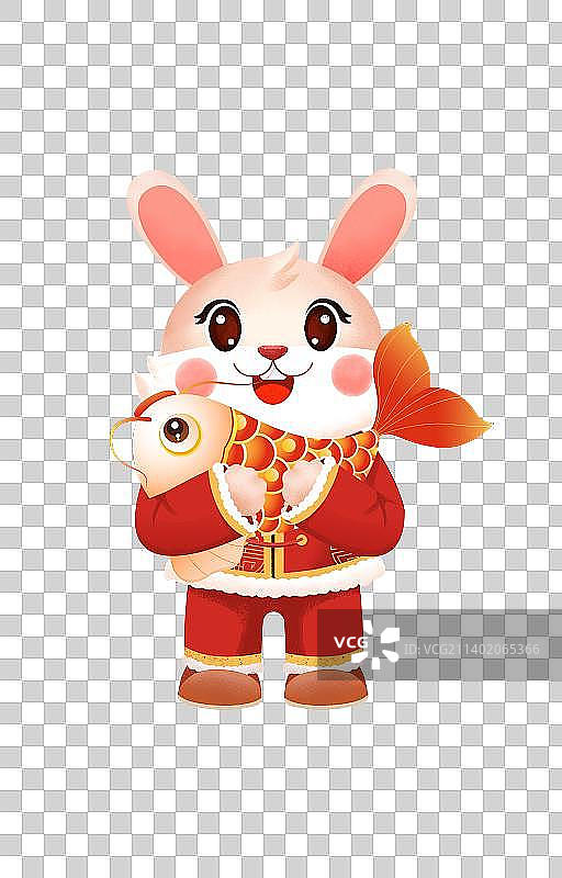 兔年大吉卯兔插画图片素材