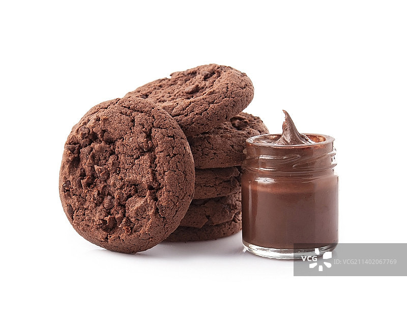 白色背景下的饼干特写图片素材