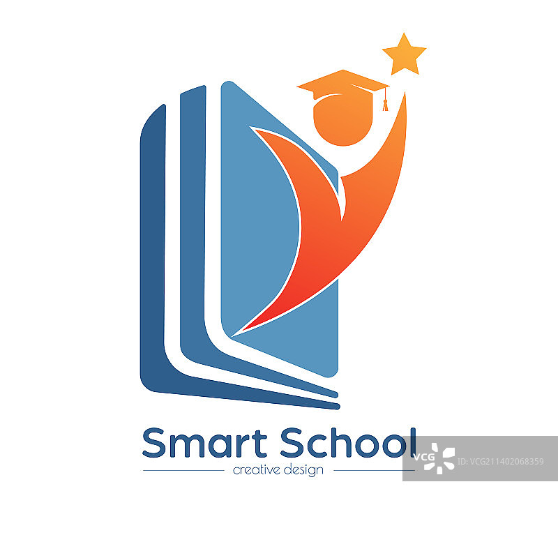 智慧校园：打开的书本和毕业模板图片素材