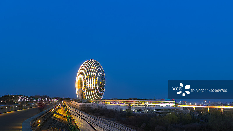 雁栖湖日出东方凯宾斯基大酒店图片素材