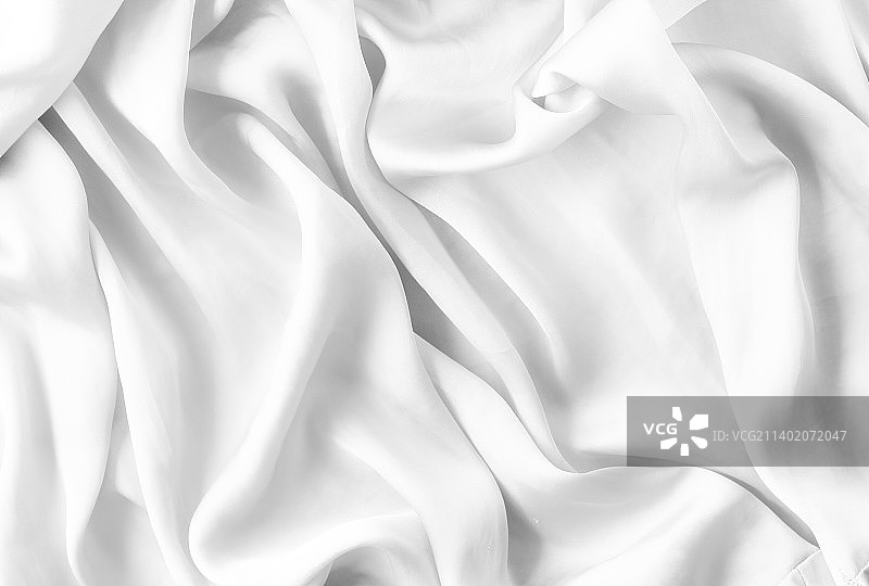 奢华白色柔软丝绸平铺背景纹理，节日美妆图片素材