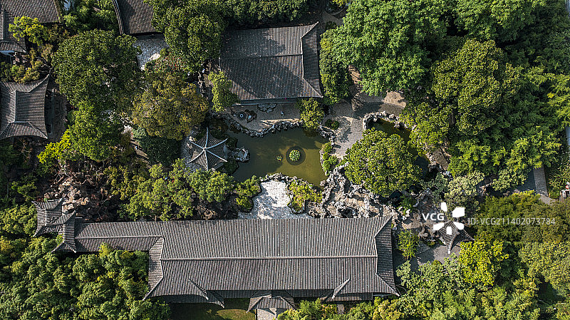 俯瞰扬州个园图片素材