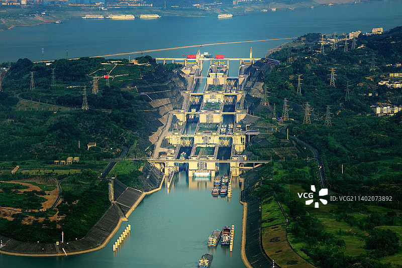 三峡大坝—五级船闸图片素材