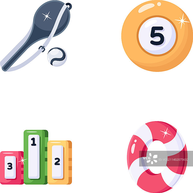 扁平风格图标：游戏工具扁平图标图片素材