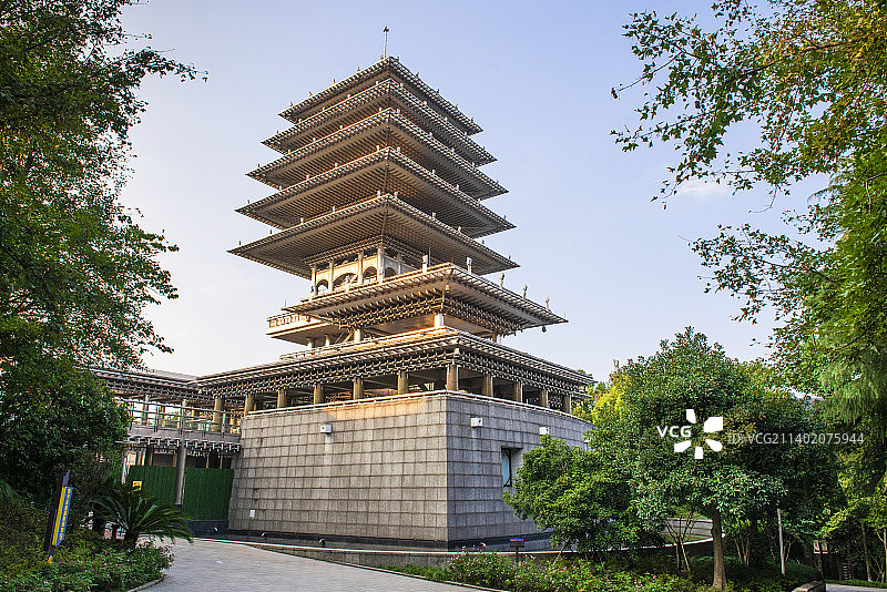 杭州东来阁 杭州临平公园 临平山 塔 东来第一阁 塔楼图片素材