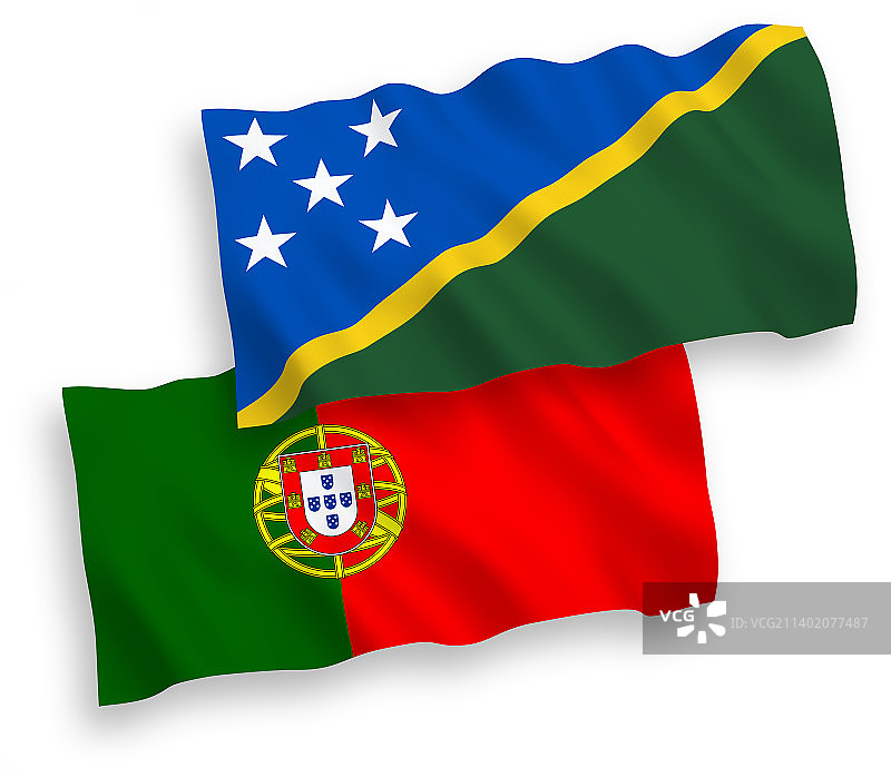 葡萄牙和所罗门群岛国旗图片素材