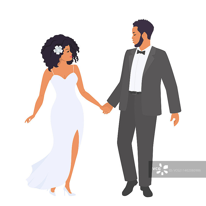 非裔美国夫妇结婚图片素材