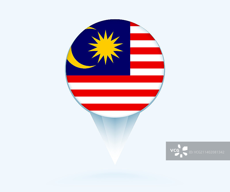 带有马来西亚国旗的地图指针图片素材