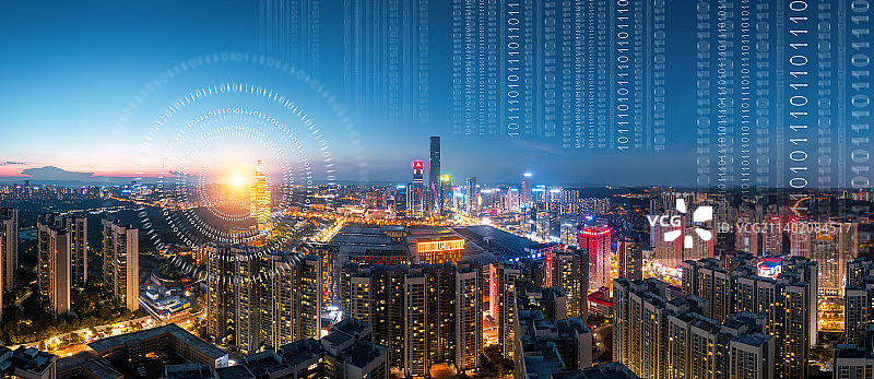 贵阳数字化城市大数据夜景图片素材