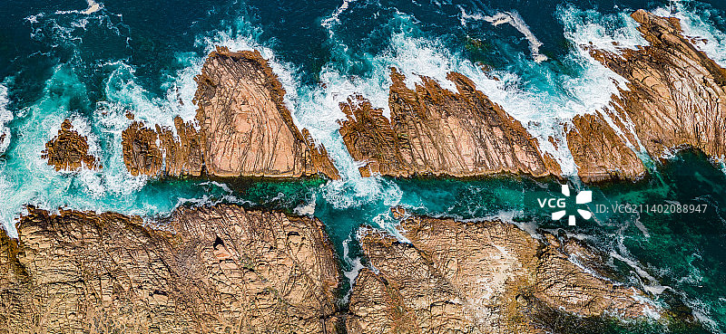 澳大利亚西澳大利亚州亚林加普海浪航拍景色图片素材