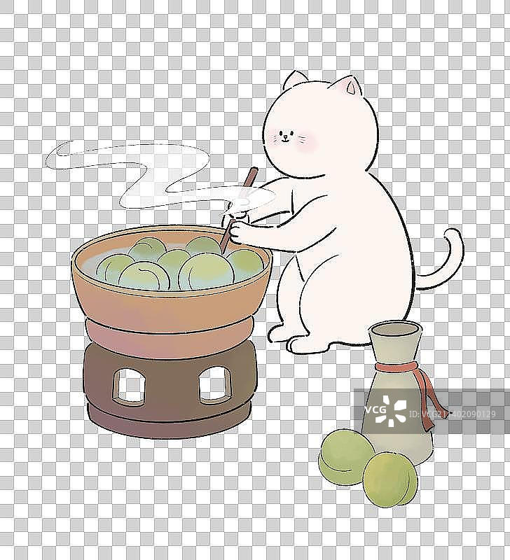 猫咪青梅酒图片素材