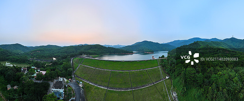 广东省惠州市博罗县象头山稿树下水库航拍图片素材