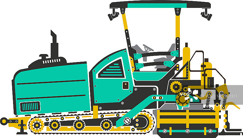 沥青摊铺机施工设备图片素材