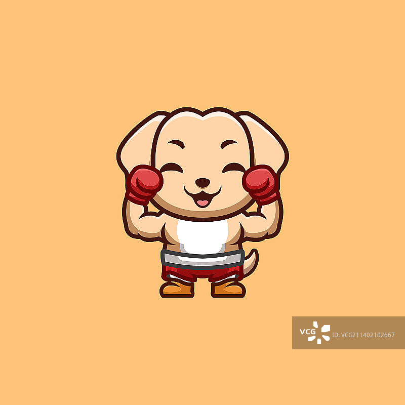 可爱卡通拳师寻回犬图片素材