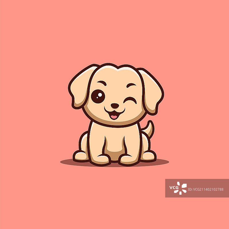 可爱的卡通风格猎犬图片素材